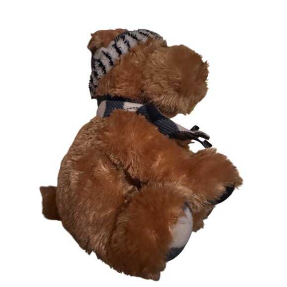 Gentle Treasure Puppy Dog Plush 13" Brown Stuffed Animal With Drew Scarf & Hat - Picture 4 of 7